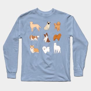 dogs pack illustration Long Sleeve T-Shirt